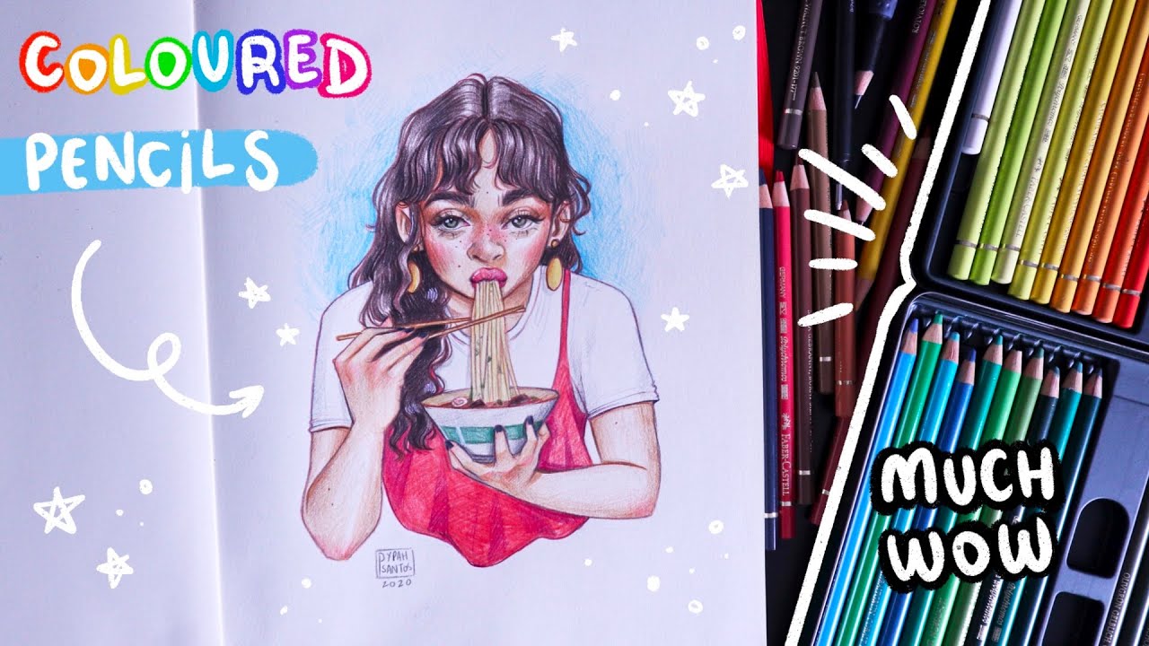 How I Draw with Coloured Pencils // Step-by-Step