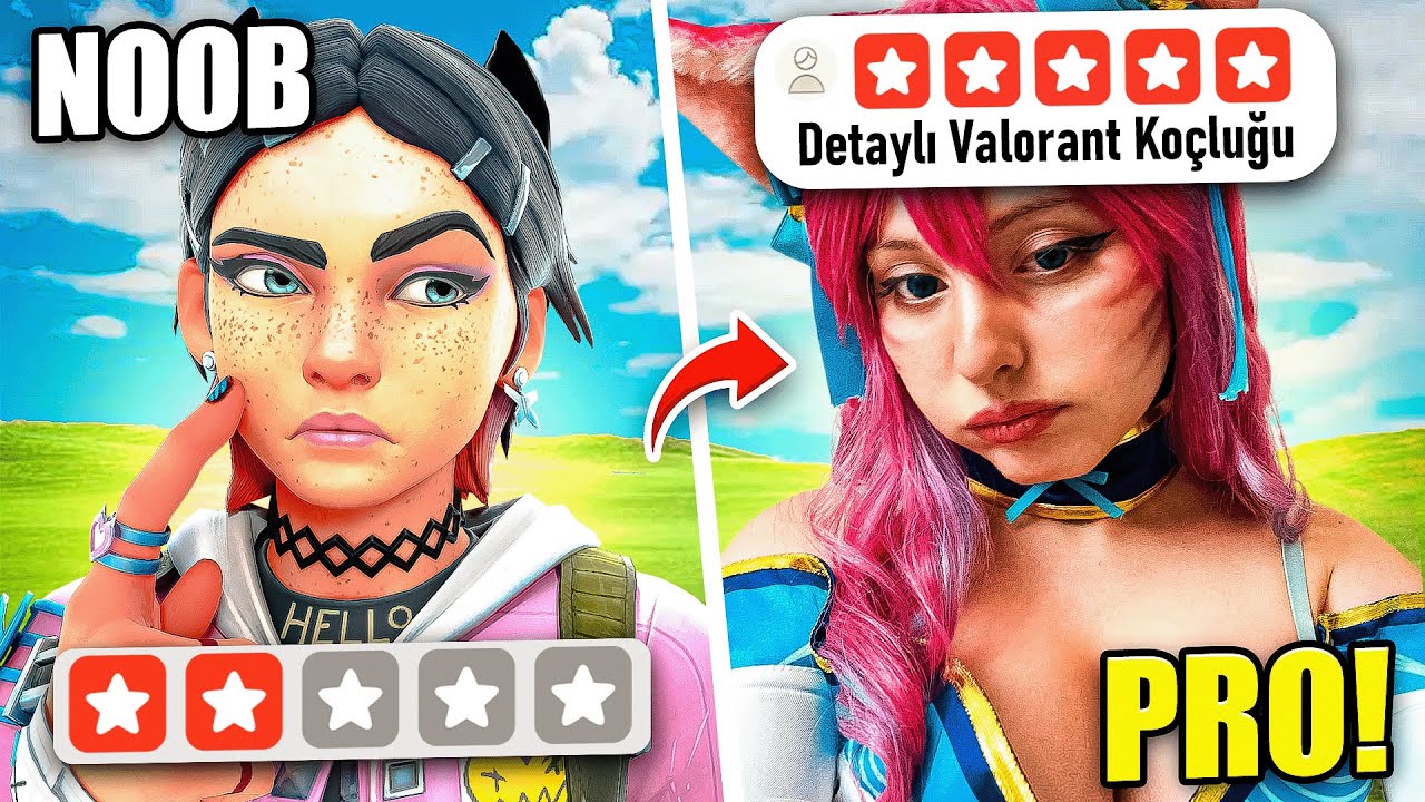 VALORANT'ta COSPLAYCİ RADIANT kız bana koçluk yaptı. Önce KÖTÜ oynadım… sonra TAŞIDIM!