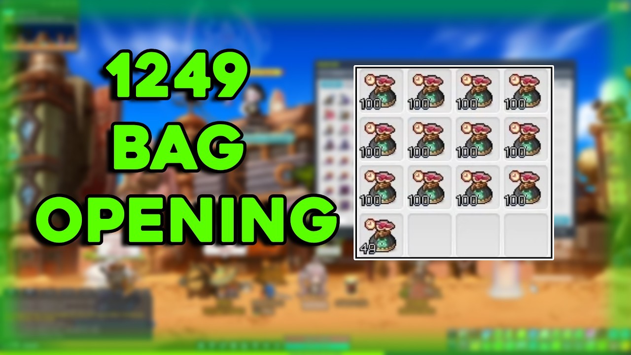 1249 Twenteena Pouch Opening = 370t+ EXP Gained | MapleStory