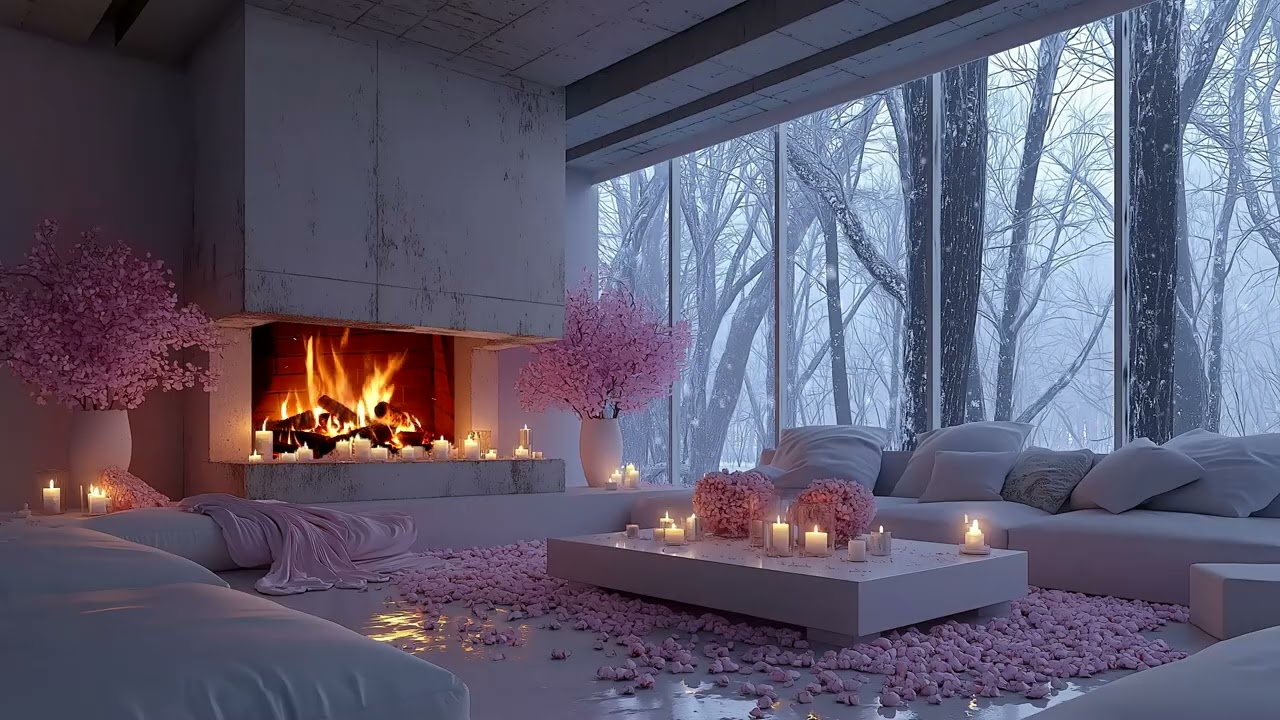 🔥🎼 Cozy Quiet Piano Lounge with Fireplace Sounds & Soft Piano for Study, Meditation, Deep Sleep