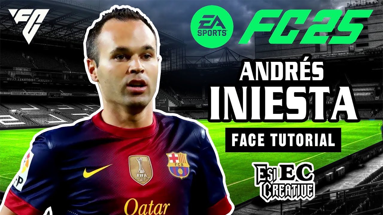 Andr&eacute;s Iniesta face tutorial creation EA FC 25 clubs and career mod.