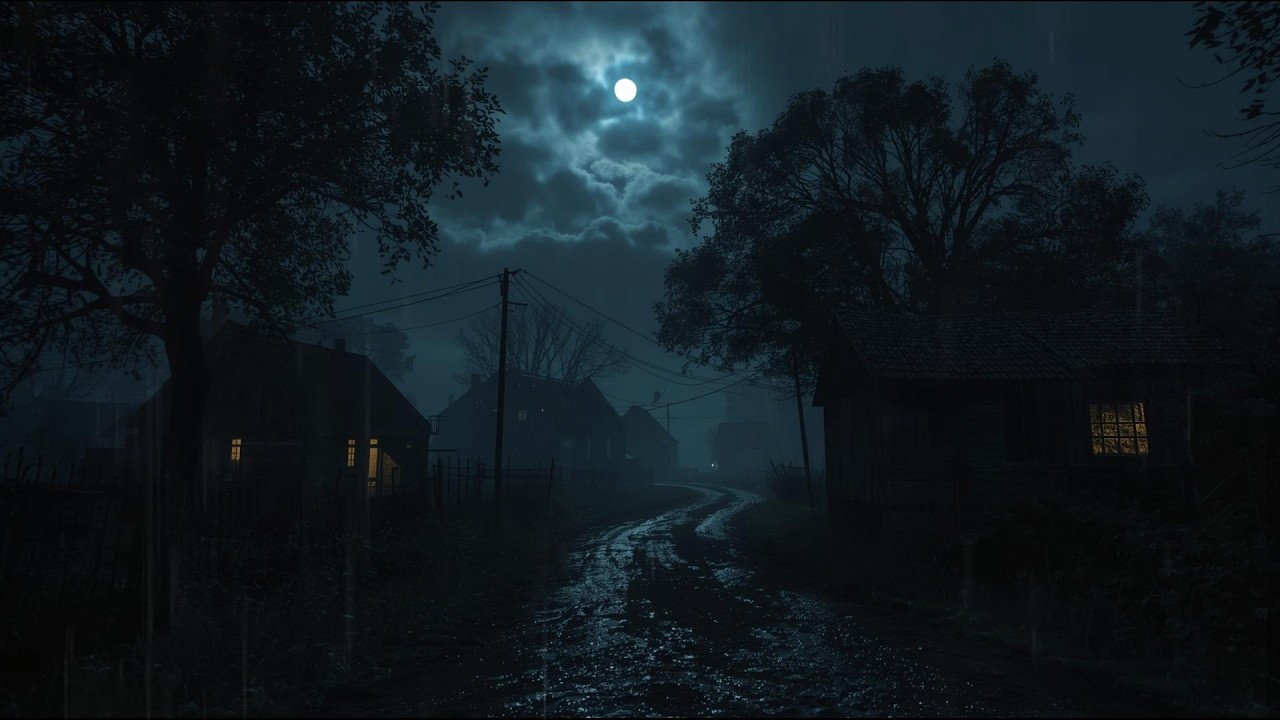 Gentle Rain Sounds Night | Relaxing ASMR & Night Calm Ambience At Rural Village