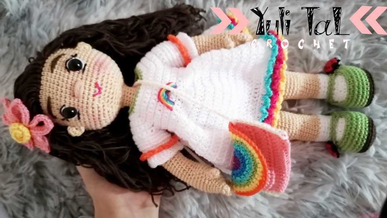 Muñeca amigurumi arcoiris (parte 1) manitas