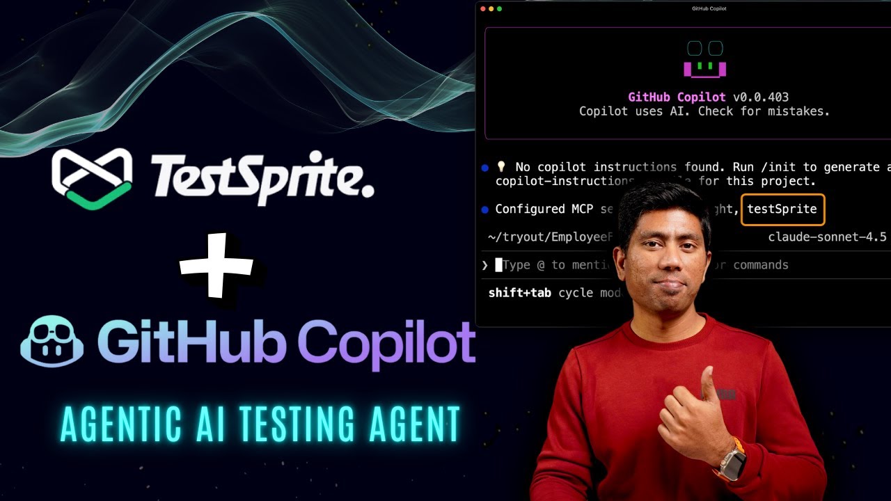 TestSprite MCP + GitHub Copilot CLI = Agentic AI Agent Test с Playwright (без кода)