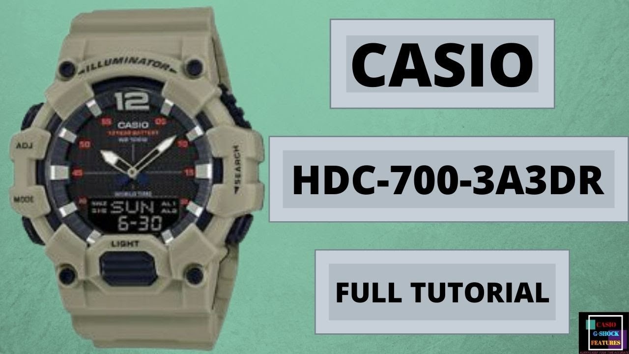 Casio HDC-700-3A3 Illuminator Analog Digital Men Watch | REVIEWS | HOW TO SET TIME