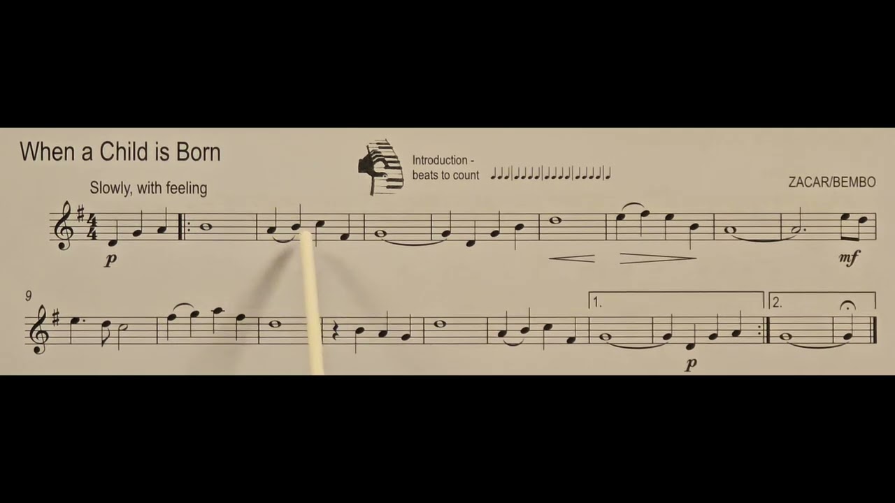 When A Child Is Born by Zacar and Bembo piano accompaniment at rehearsal speed