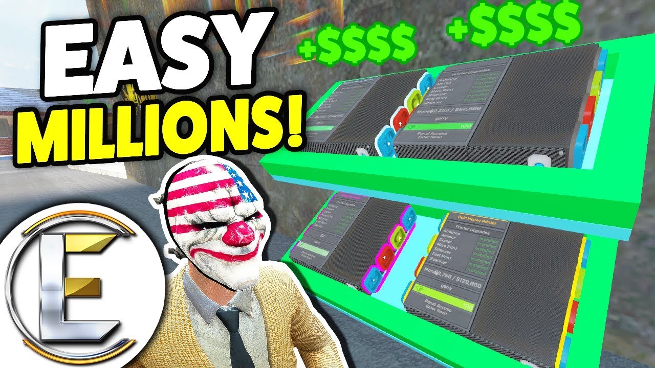 EASY MILLIONS - Gmod DarkRP Life (A Base Just For New Money Printers Make Thousands A Second)