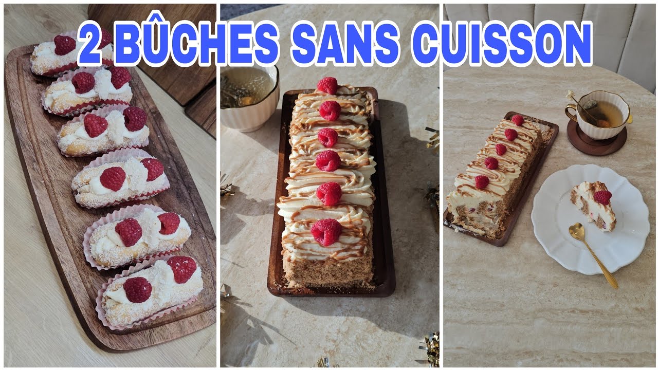 2 BÛCHES SANS CUISSON FACILE #bûchesanscuisson #bûche #sanscuisson #rapide #recetterapidebûche 