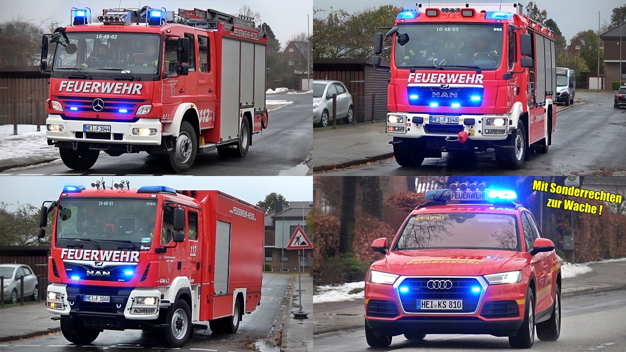 [GASAUSTRITT || SCHWERER FRONTALCRASH & MEHR!] - Einsatzfahrten Freiwillige Feuerwehr Heide