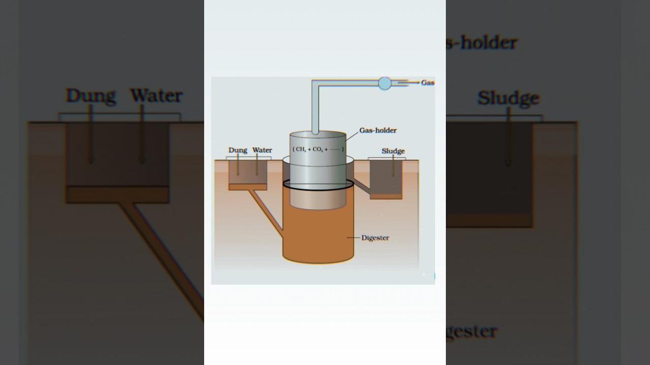 biogas plant diagram | CLASS XII th