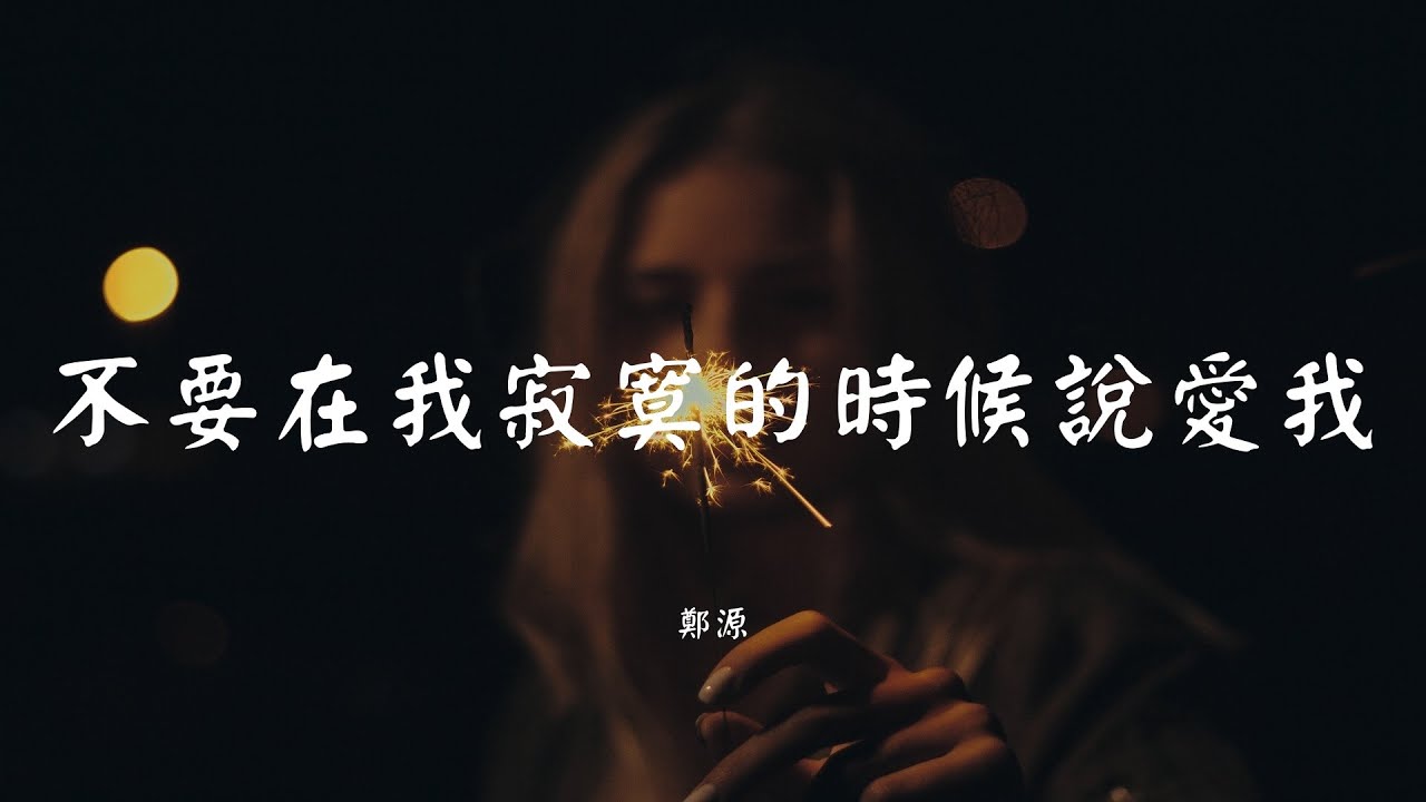 不要在我寂寞的时候说爱我 - 郑源【动态歌词 Lyric】 高音质「我不想听太多那虚假的承诺 让我为爱再次后悔犯下的错...」