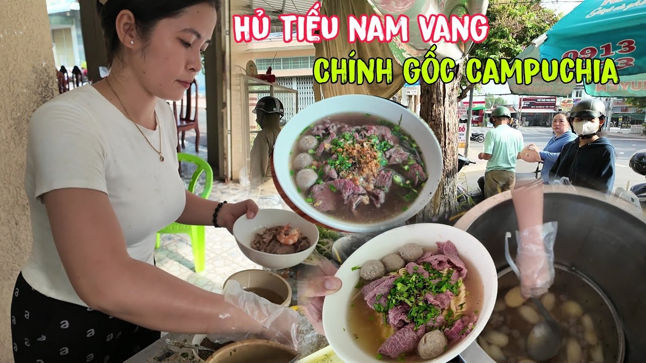 Mới biết chị đẹp bán hủ tiếu nam vang siêu ngon chính gốc Campuchia | Long Xuyên TV