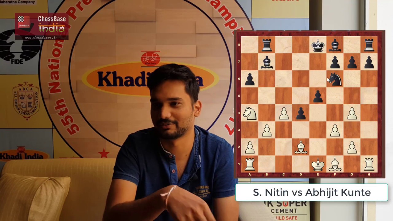 S. Nitin beats the solid Abhijit Kunte with 6.Qd3 in the Sicilian Kan