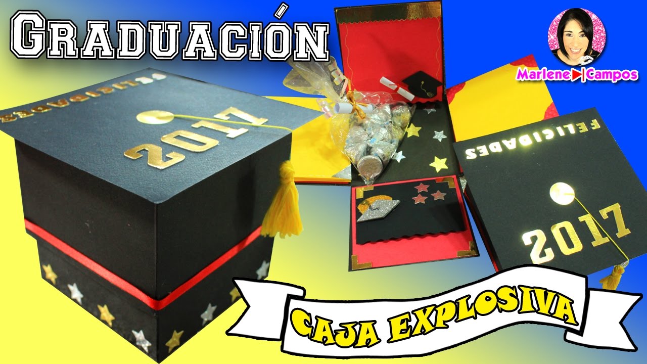 CAJA EXPLOSIVA para Graduación, Álbum de fotos Scrapbook por DIY con Marlene Campos