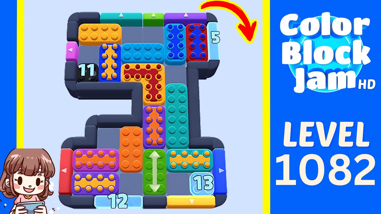 Color Block Jam Level 1082 Solution Walkthrough