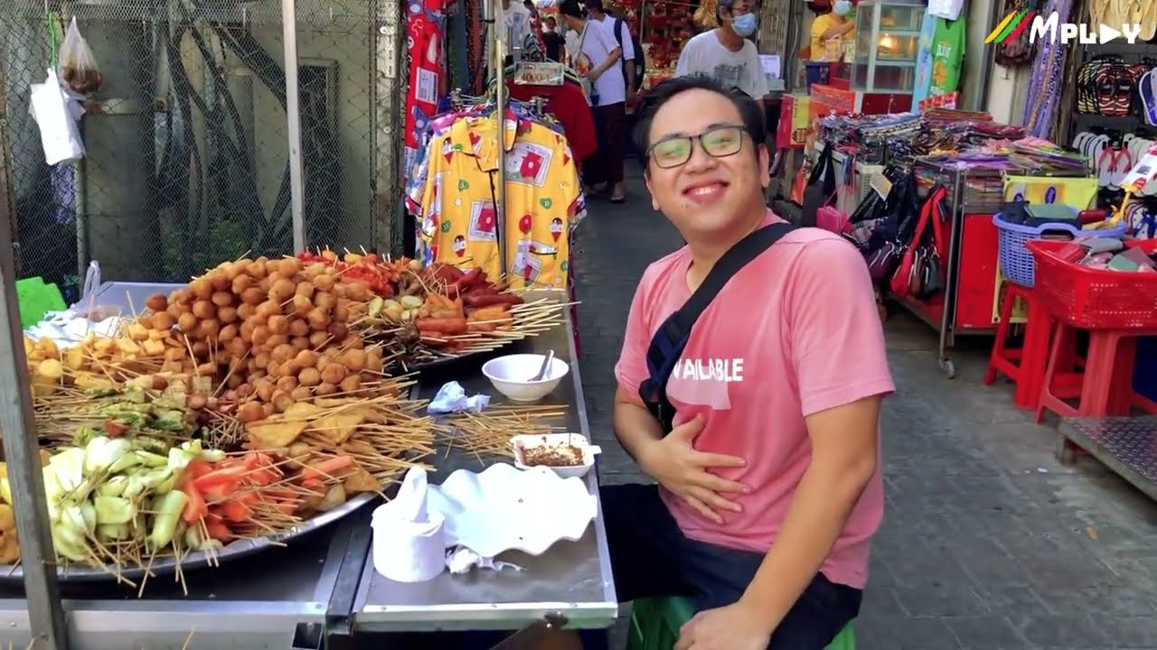 Yangon Sticks on Street 🍢🍡🍢  - Myanmar 🇲🇲 Street Food 😋 /ရန်ကုန်၊တရုတ်တန်း လမ်းဘေးဒုတ်ထိုး