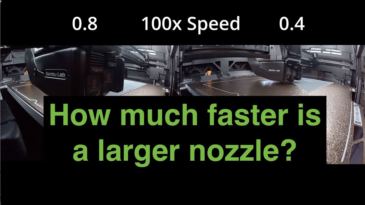 Насколько быстрее сопло диаметром 0,8 мм, чем сопло диаметром 0,4 мм?