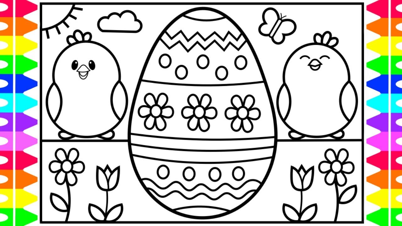 How to Draw an EASTER EGG Step by Step for Kids 🐰🌈🌷Fun Colorful Easter Egg Drawing Coloring Pages