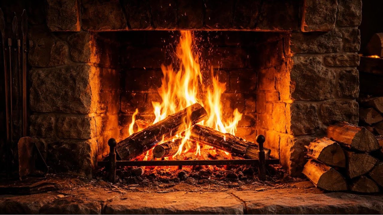 Fireplace Crackling Sounds | No Music | 1 Hour | Black Screen