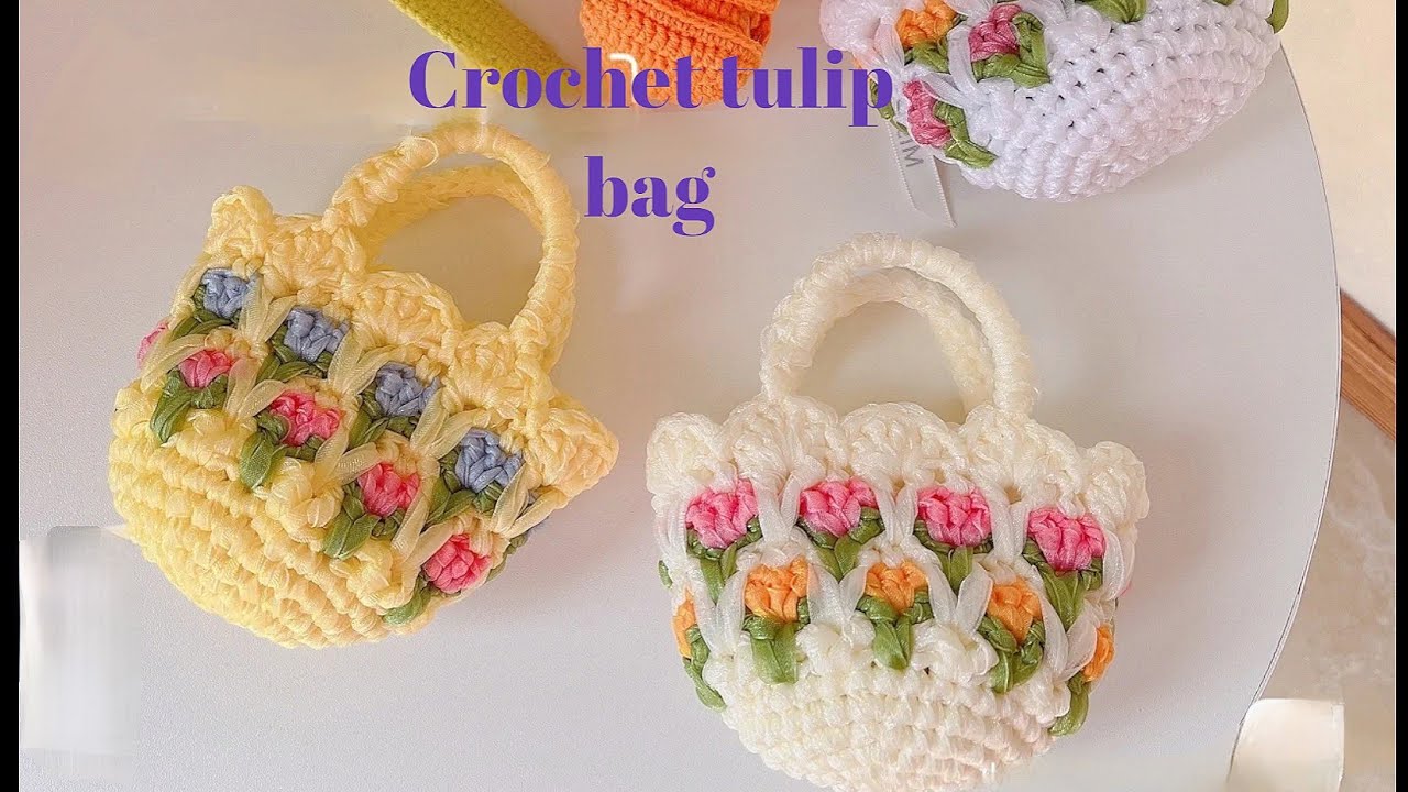 How to crochet rochet Tulip Bag 🌷 Tulip Purse | Cách móc túi Hoa tulip dễ thương #tulipbag #crochet