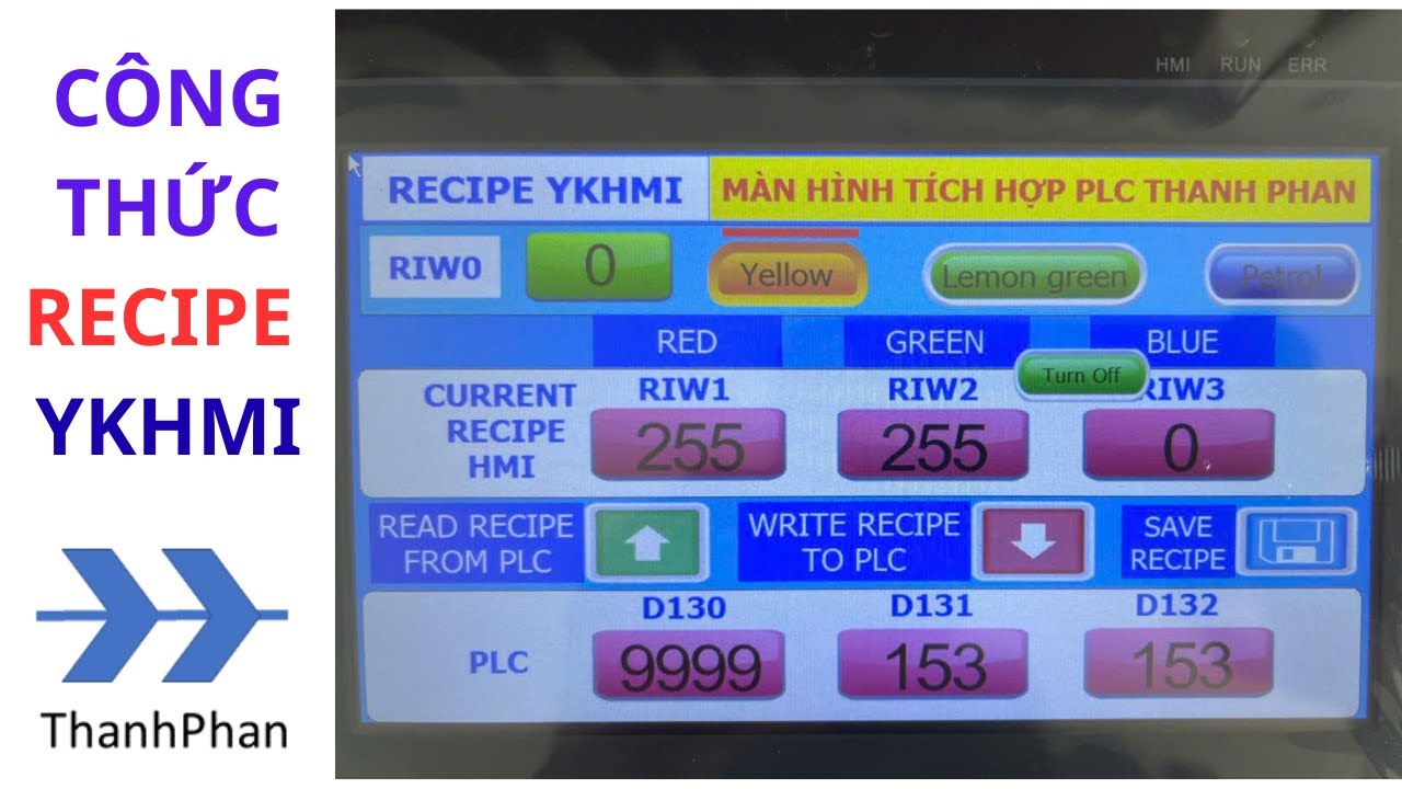 Công thức Recipe HMI YKHMI