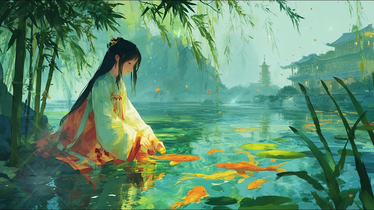 Ancient Chinese Serenity 🌿 Traditional Guzheng & Bamboo Flute Music by the Lotus Lake