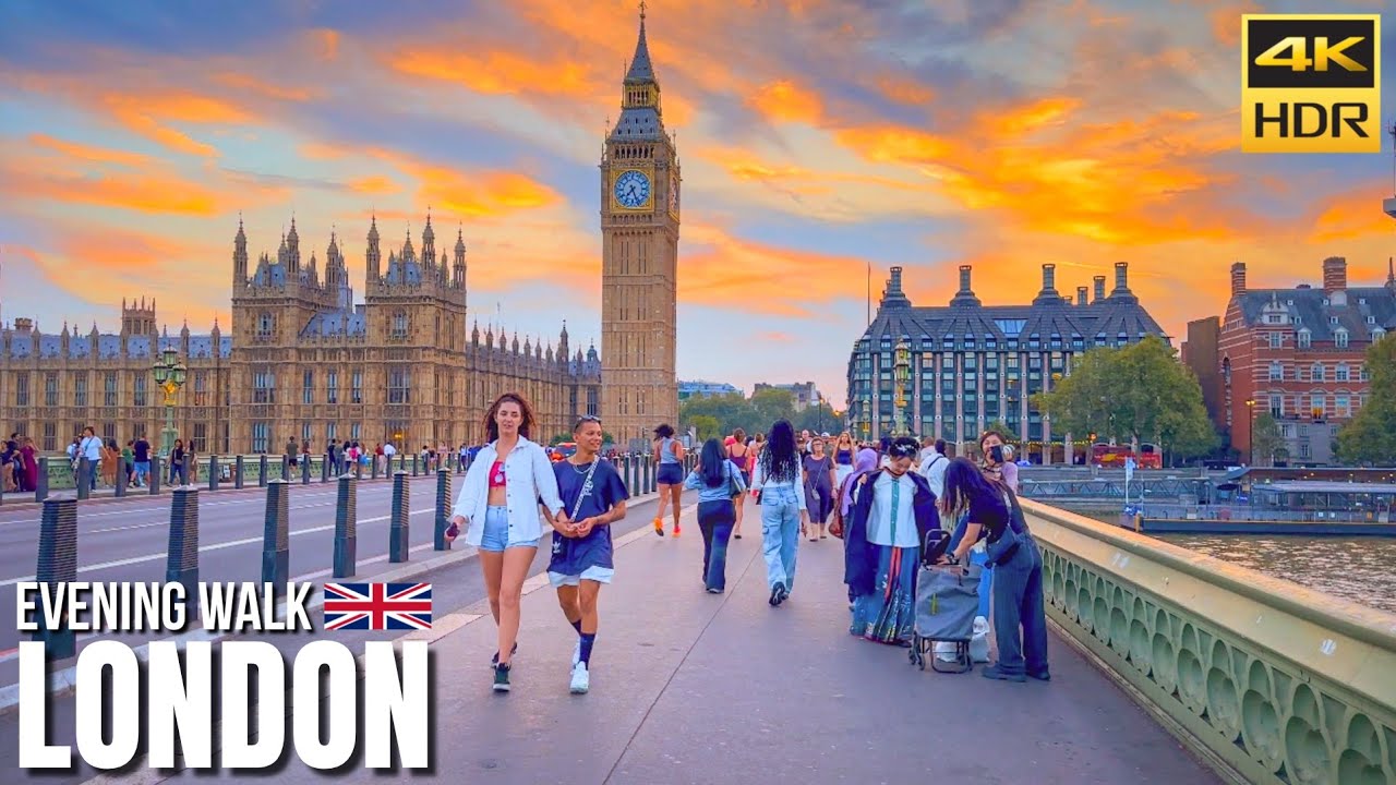 London 🇬🇧 &mdash; Evening Walking Tour in Westminster【4K HDR】| Big Ben, Westminster Abbey & Whitehall