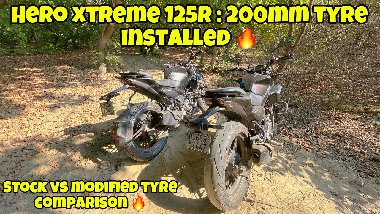 Hero Xtreme 125R : 200mm Tyre Installed🔥| Stock vs Modified Tyre Comparison🔥| YWB Vlogs