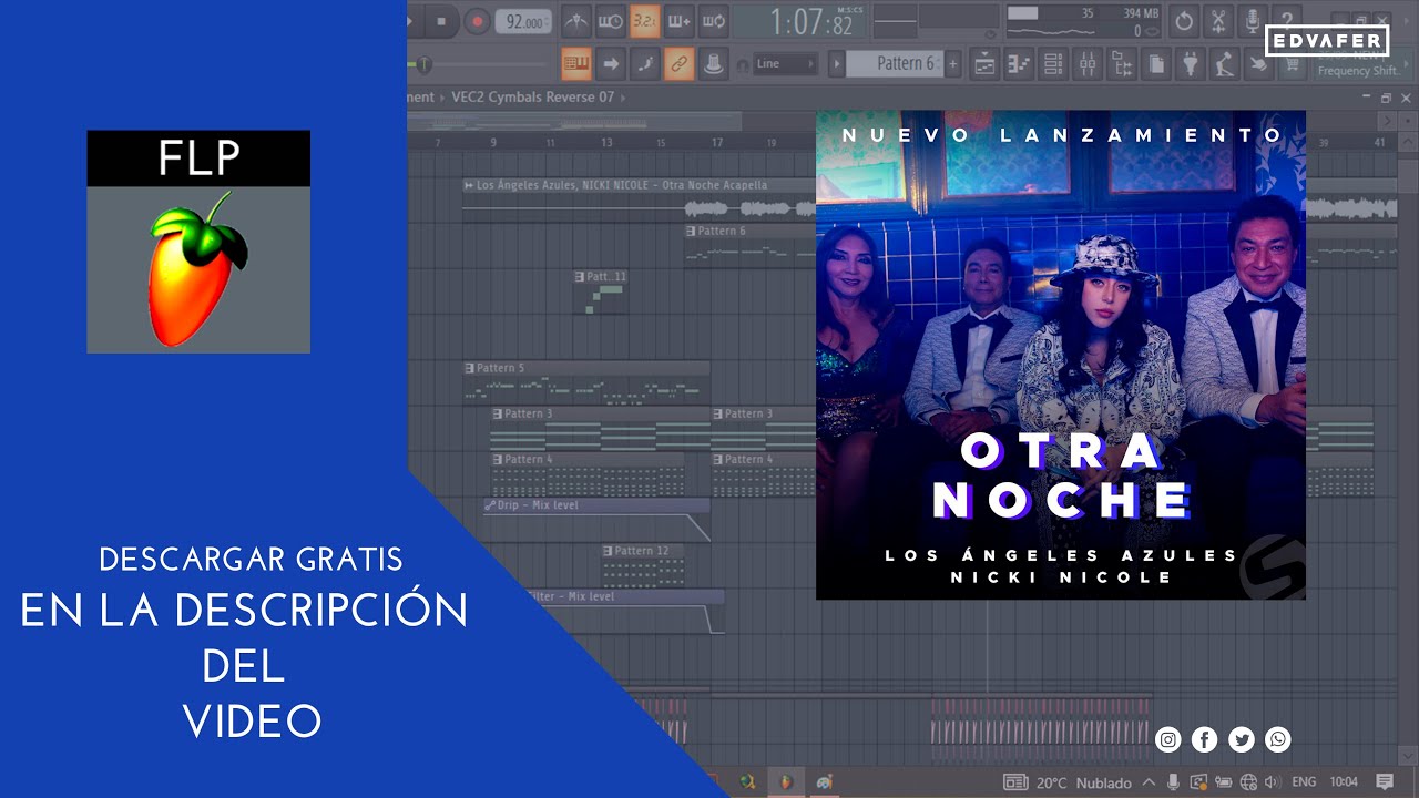 Los &Aacute;ngeles Azules, Nicki Nicole - Otra Noche/Remake/Flp/Intrumental/Drum/AcapellaEQ/Midi Vos/Piano.