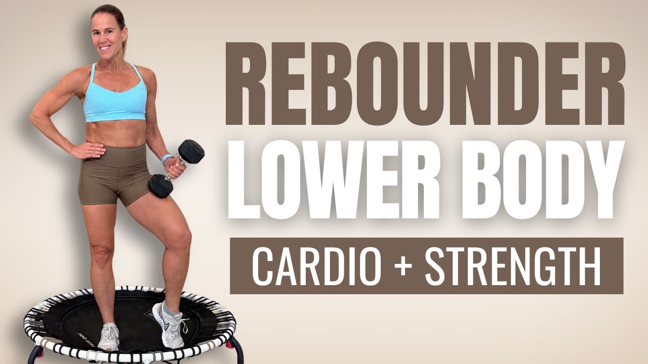 Rebounder Lower Body Strength & Cardio | Fun, Beat-Based Workout with Dumbbells