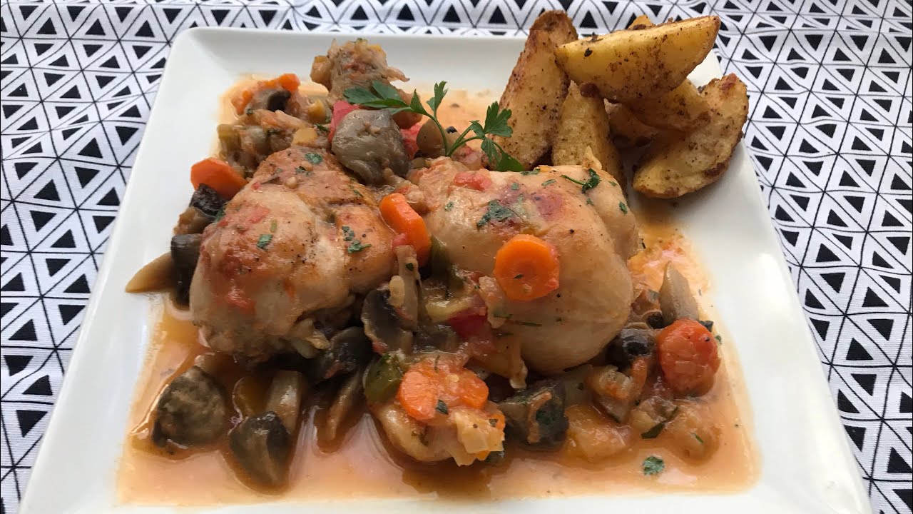 Jamoncitos de pollo a la jardinera