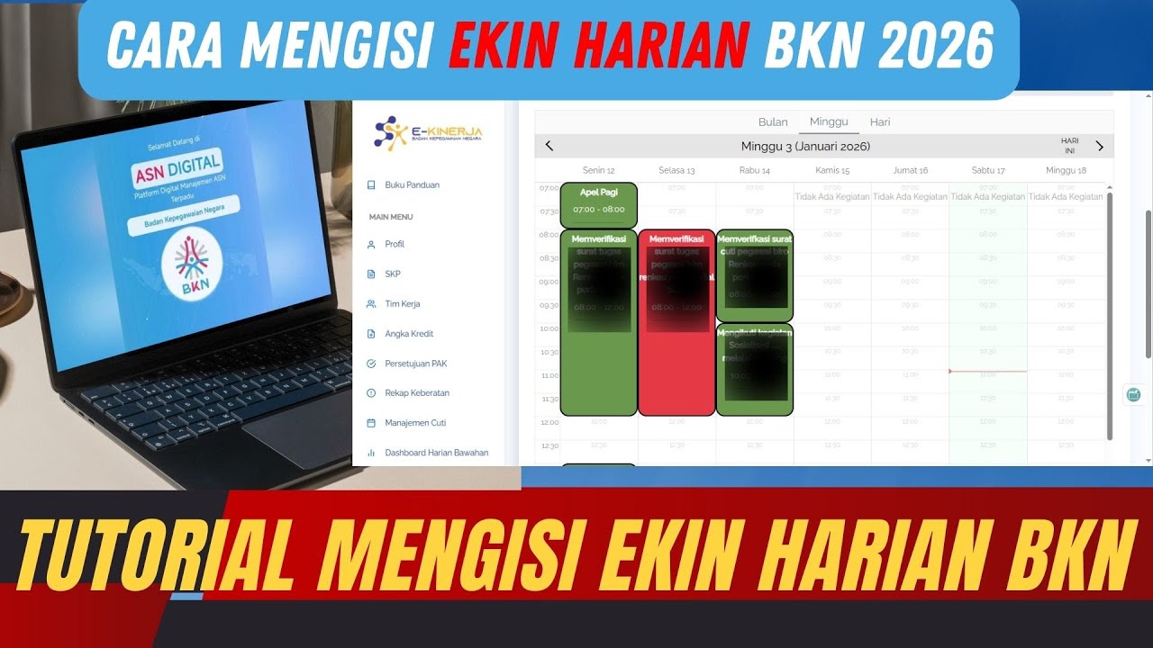 🔴TUTORIAL MENGISI PROGRES KINERJA HARIAN DI EKINERJA BKN 2026 | EKIN HARIAN BKN 2026