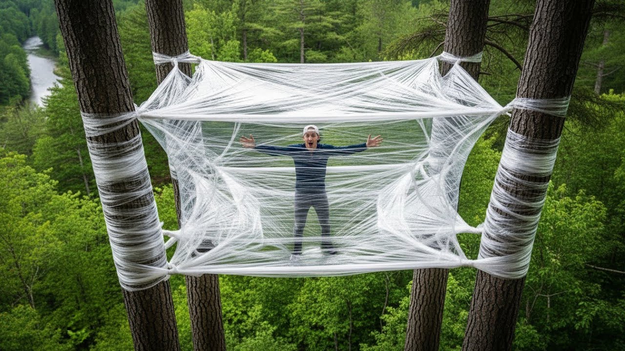 “Tree Shelter Survival – Part One | Building a High-Up Stretch Wrap Shelter in the Forest”