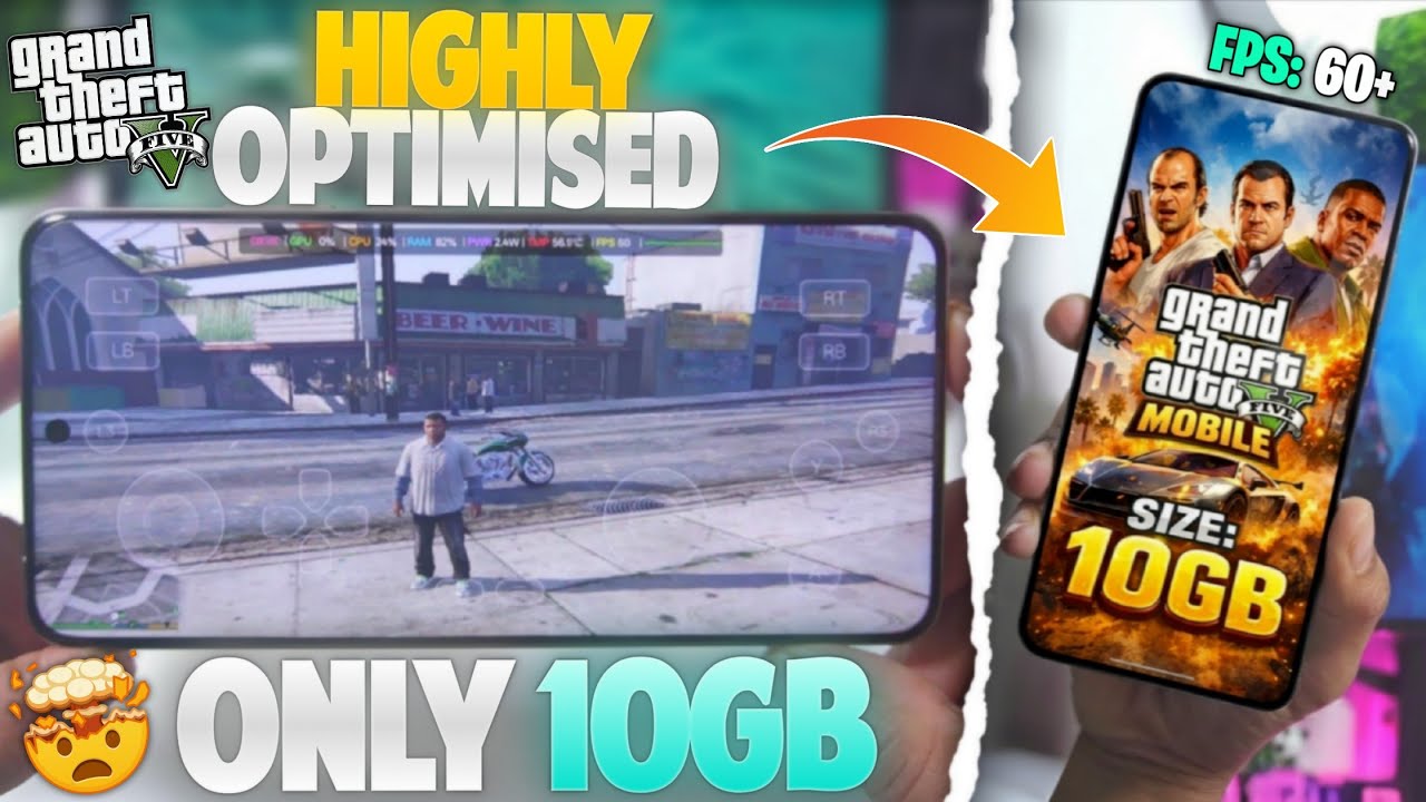 Finally! GTA 5 Extreme Lite on Android 🔥 (10GB) | Gamehub Emulator Setup & GTA5 Test!