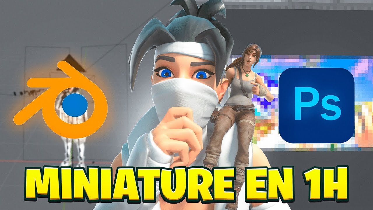 Yonix a 1H pour M'APPRENDRE a faire la MEILLEURE MINIATURE Fortnite (+ tuto blender et photoshop )