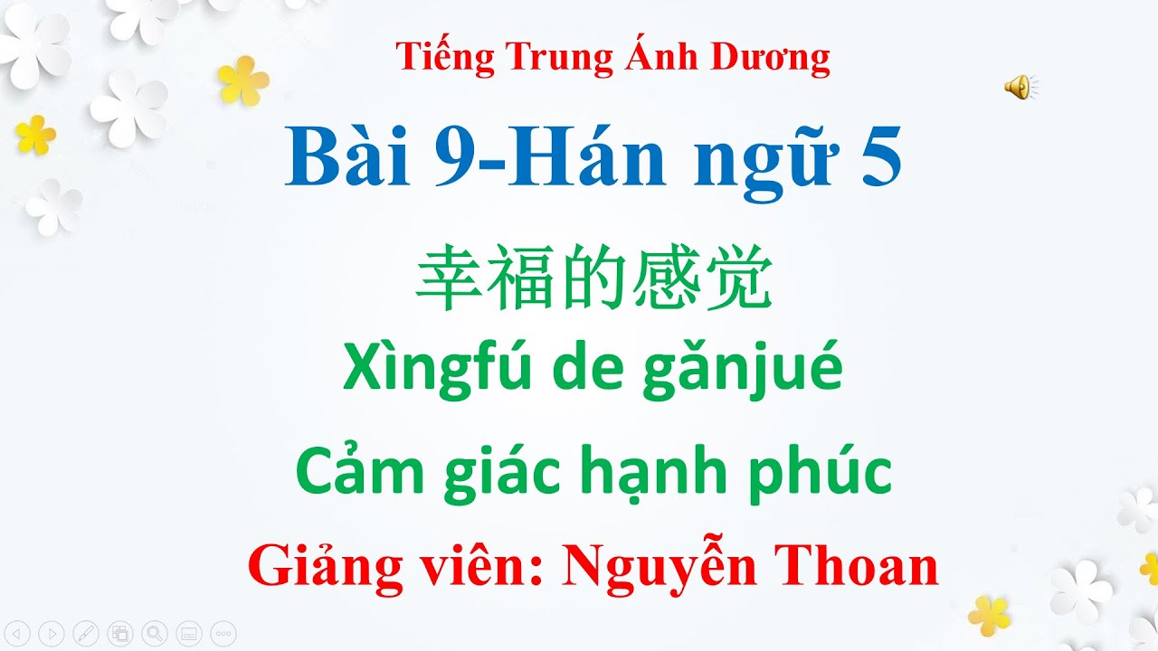 Giáo trình Hán ngữ 5 (bài 9): Cảm giác hạnh phúc 幸福的感觉 Xìngfú de gǎnjué
