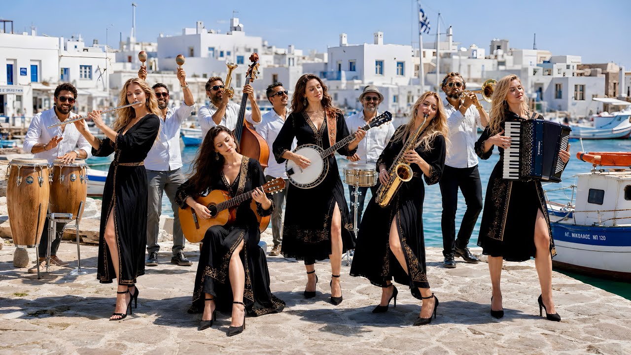 Mediterranean Cha-Cha Groove | Flamenco Accordion Banjo Flute & Sax Fusion