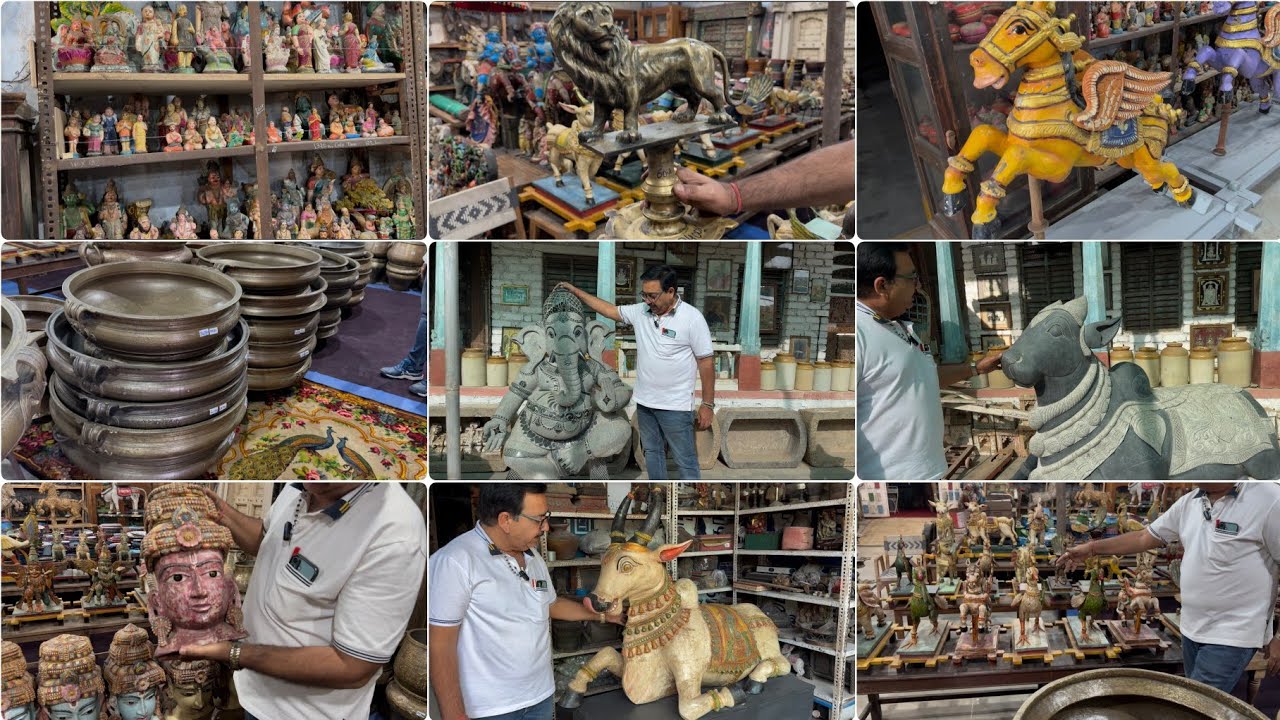 Antique Vintage wooden horses, nandi, stone nandi, stone elephant | Prachin Art Gallery