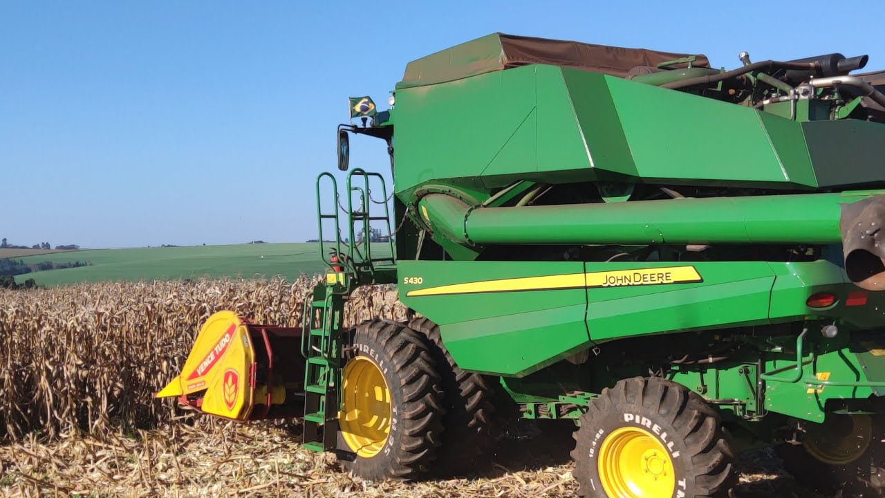 Início demorado  da colheita do milho safrinha 23 // Jonh Deere s430