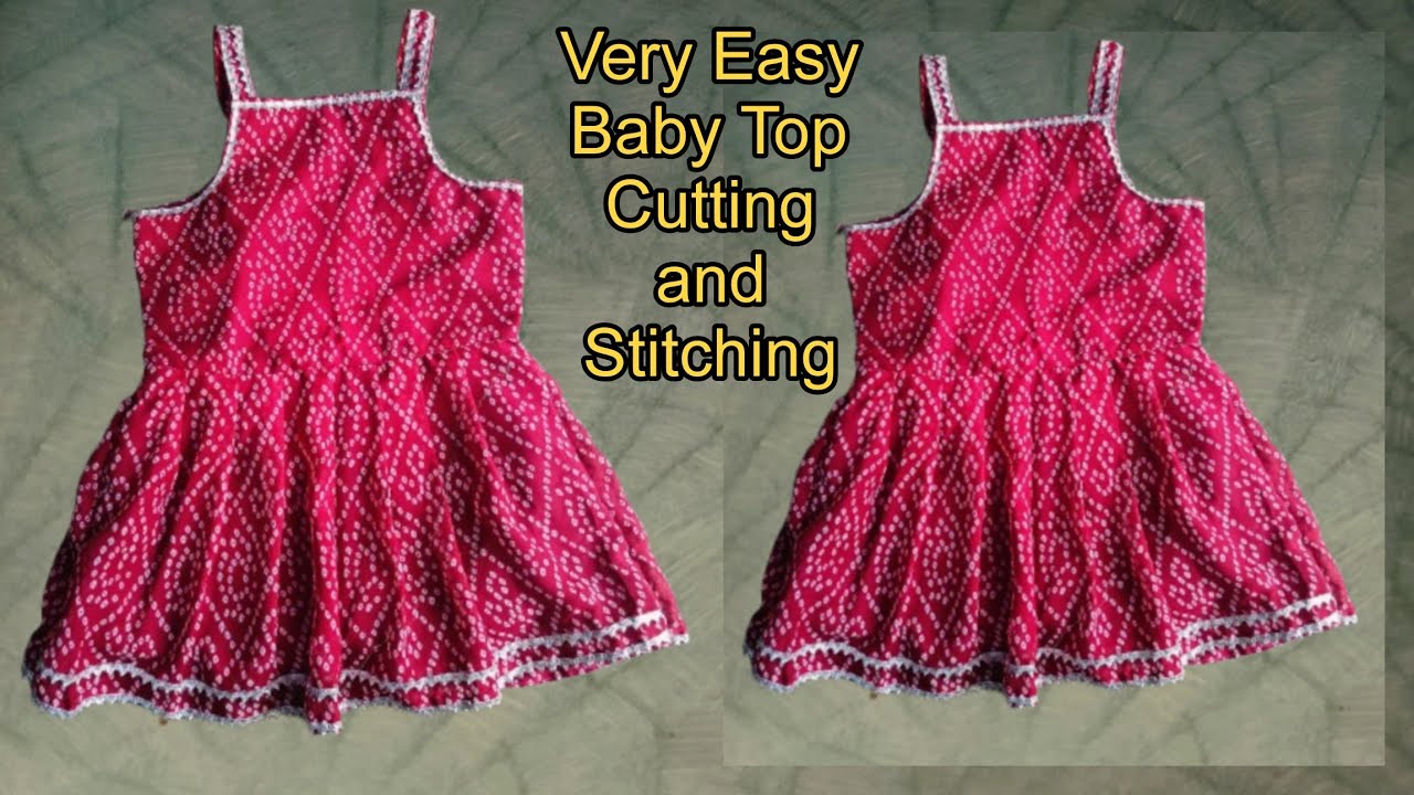 3-4 years baby Top Cutting and Stitching || Baby Frock Cutting