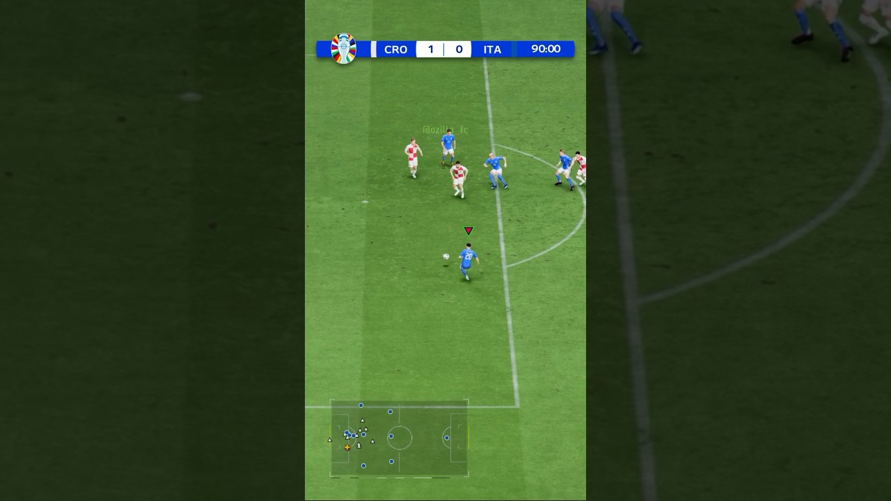 Zaccagni&rsquo;s last minute goal vs Croatia recreated 🇮🇹😱 #eafc #euro2024 #fc24 #football #shorts