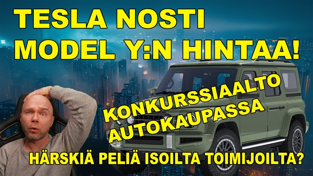 Tesla NOSTI MODEL Y HINTAA! Konkurssiaalto autokaupassa