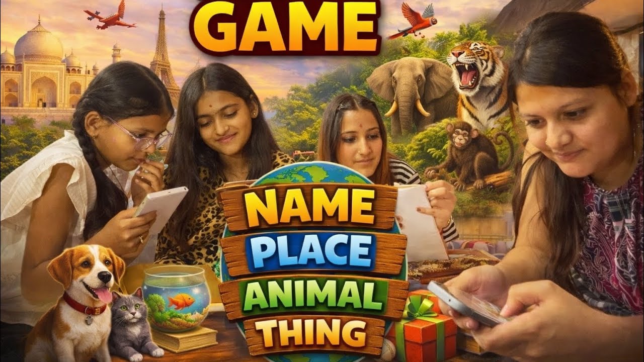 Game(name place animal things) aaj hamne paheliyaan suljhayi ) mein jeet gayi 🙌🏻😈