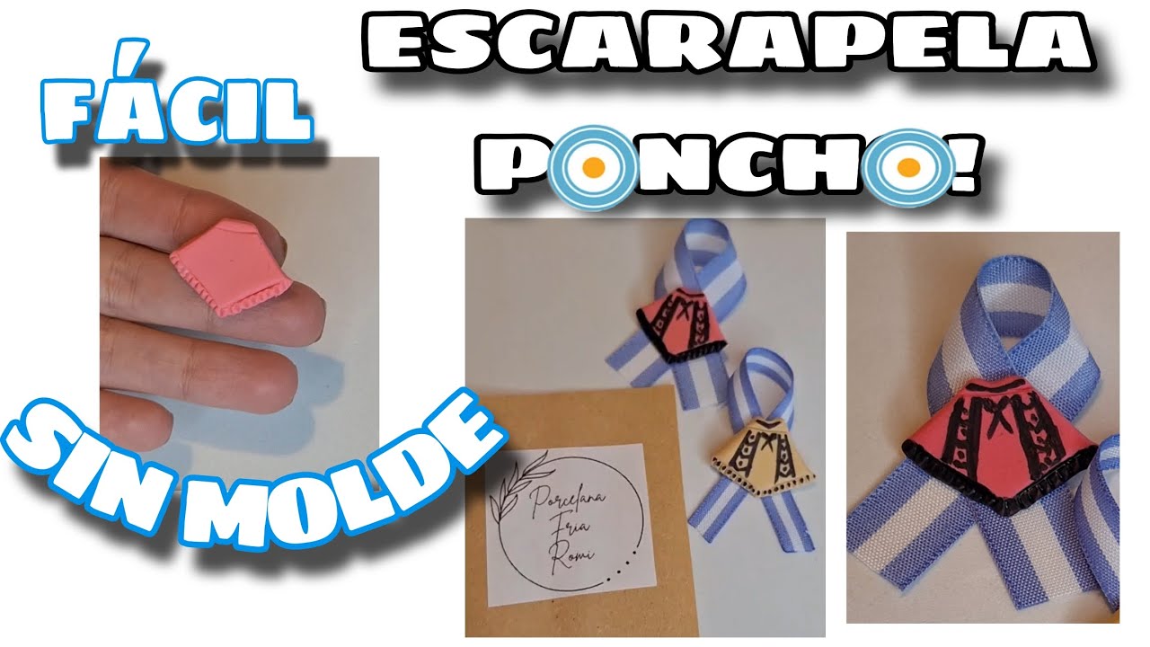 COMO HACER ESCARAPELA PONCHO #9dejulio  #escarapelas #poncho #porcelanafria