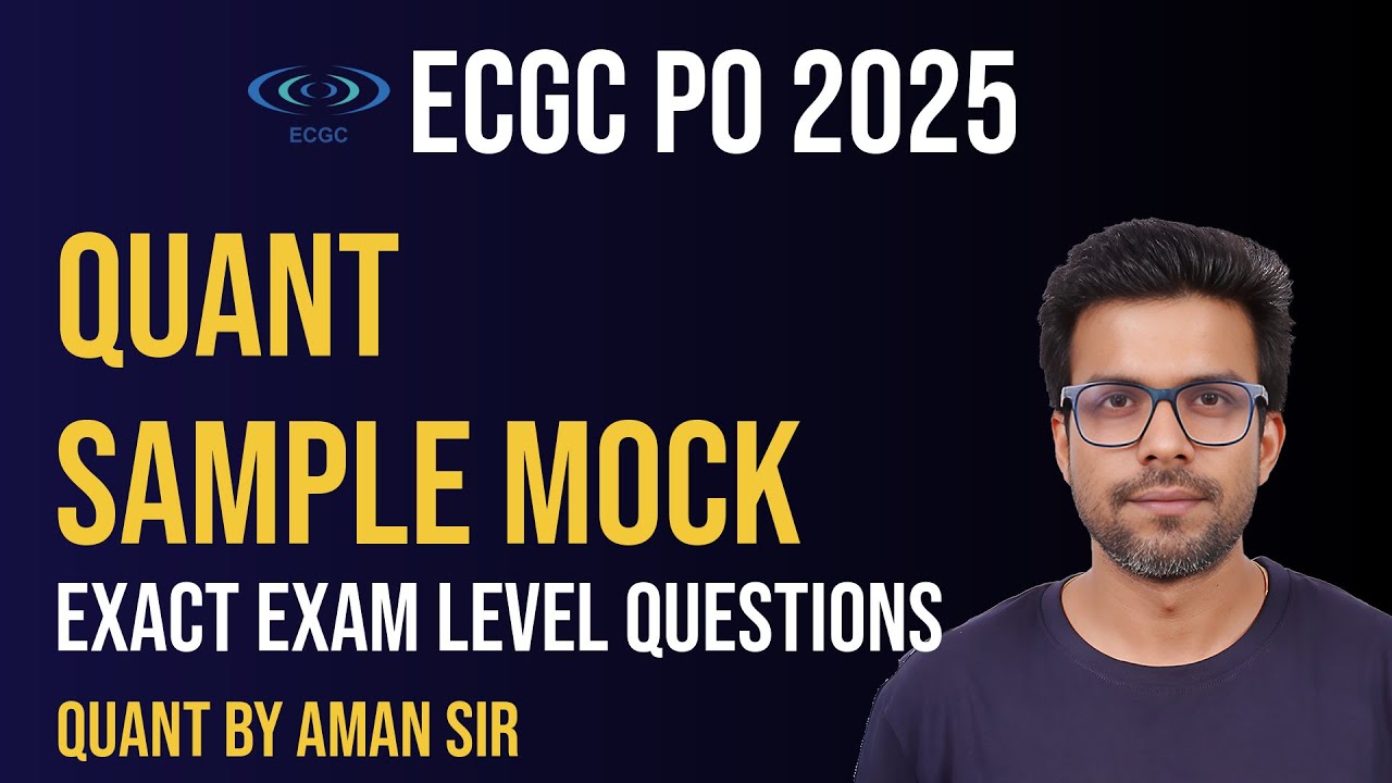 ECGC PO Quant Sample Mock 2025 | Exact Exam Level | Quant By Aman Sir | Oliveboard