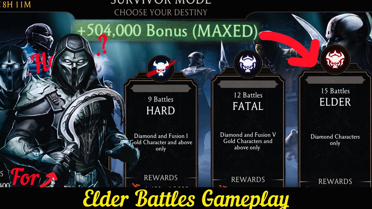 #1 | Maximum Bonus Points +504k | Elder Battles FW Survivor Mode Gameplay | MK Mobile