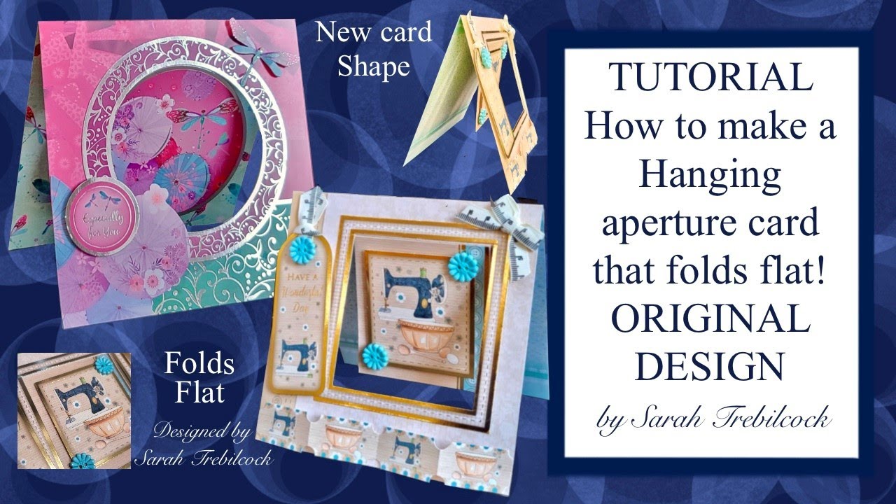 How to Tutorial Hanging aperture card ORIGINAL design DIY Birthday Card making Fun Fancy Clever fold