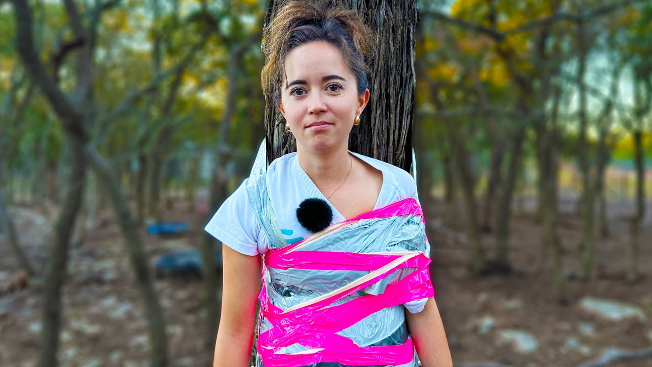 duct taping myself to a tree so I can win floor is lava