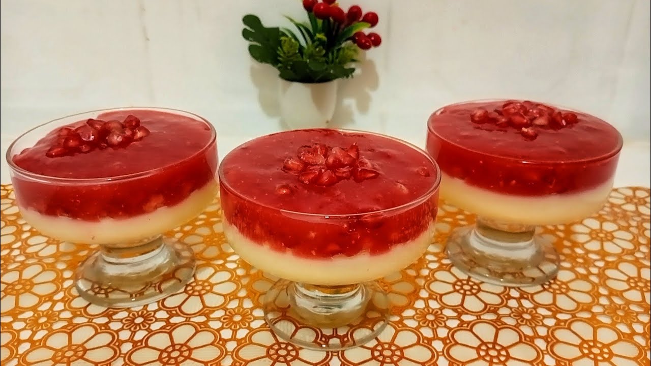 #food افخم تحلية الرمان ضربة في البنة بكريمة بنينة وطبقة الرمان المقرمشة تحمر وجهك قدام العائلة 