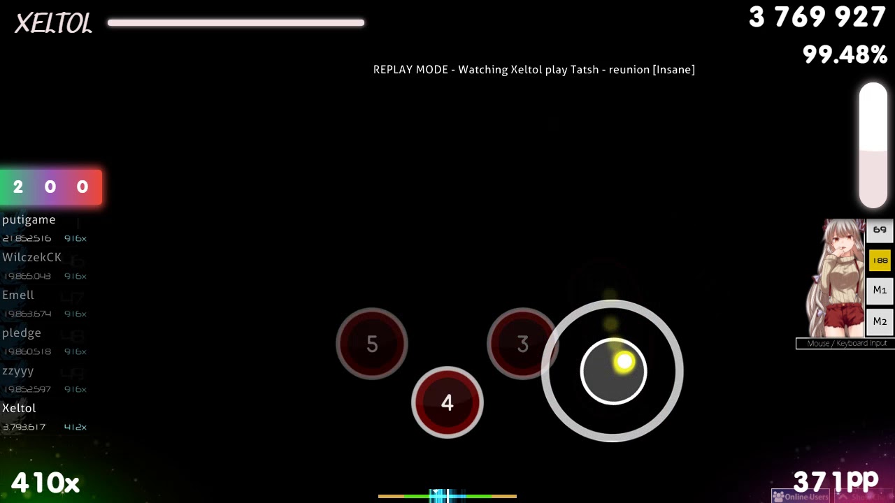 [276BPM] Xeltol | Tatsh - reunion [Insane] +HDDT 96.73% {#3 538pp FC} - osu!